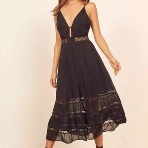 REFORMATION SHELLEY LACE MIDI DRESS